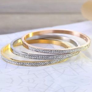 New Diamond Encrusted Gold Jewelry Bracelet Bangle